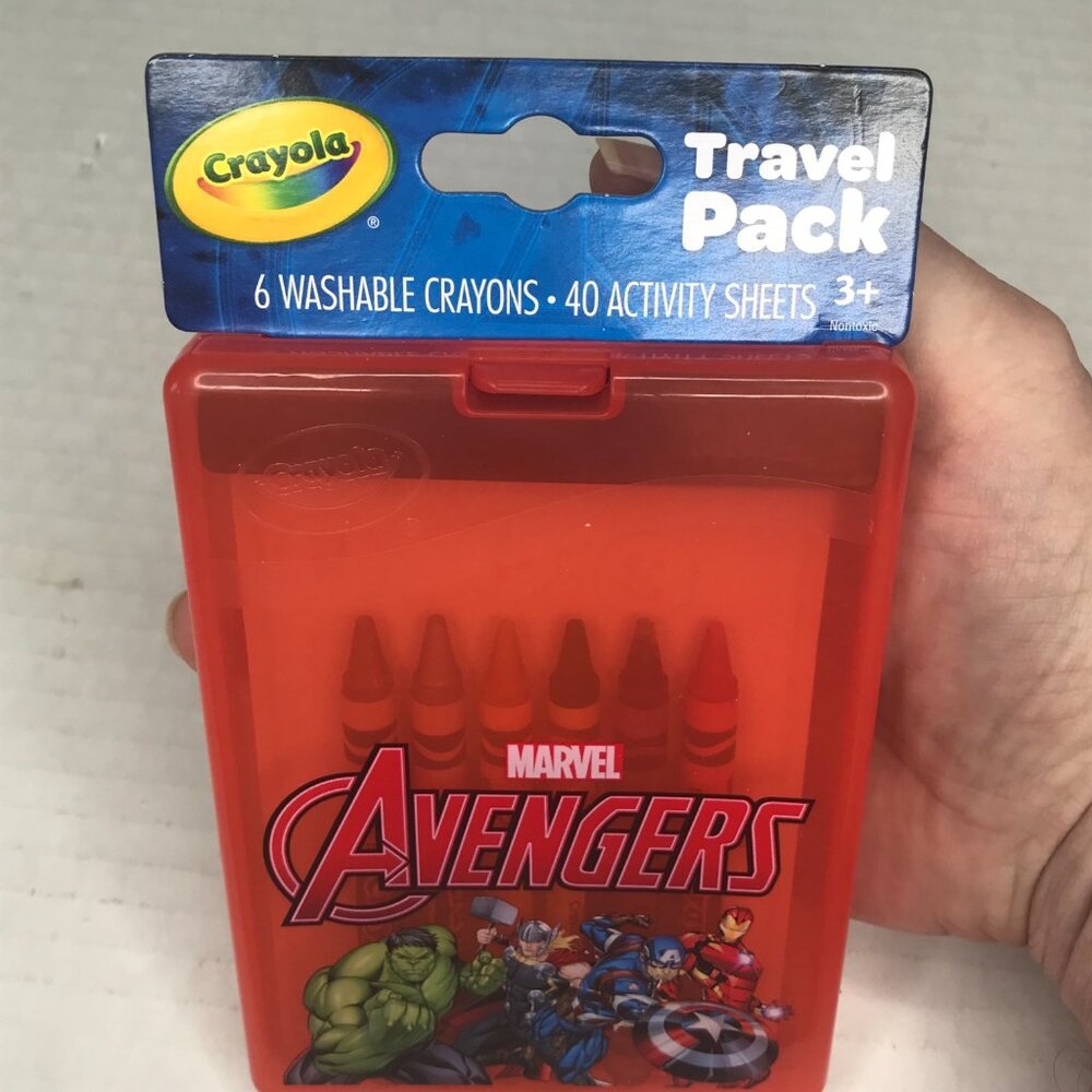 Crayola Marvel Avengers 6 Washable Crayons 40 Activity Sheets Travel Pack New